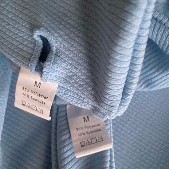 NWOT Light Blue Ribbed Bikini Set - Picture 9 of 9